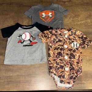 Boys Nike/Under Armour Baseball Tee Bundle 12-18m